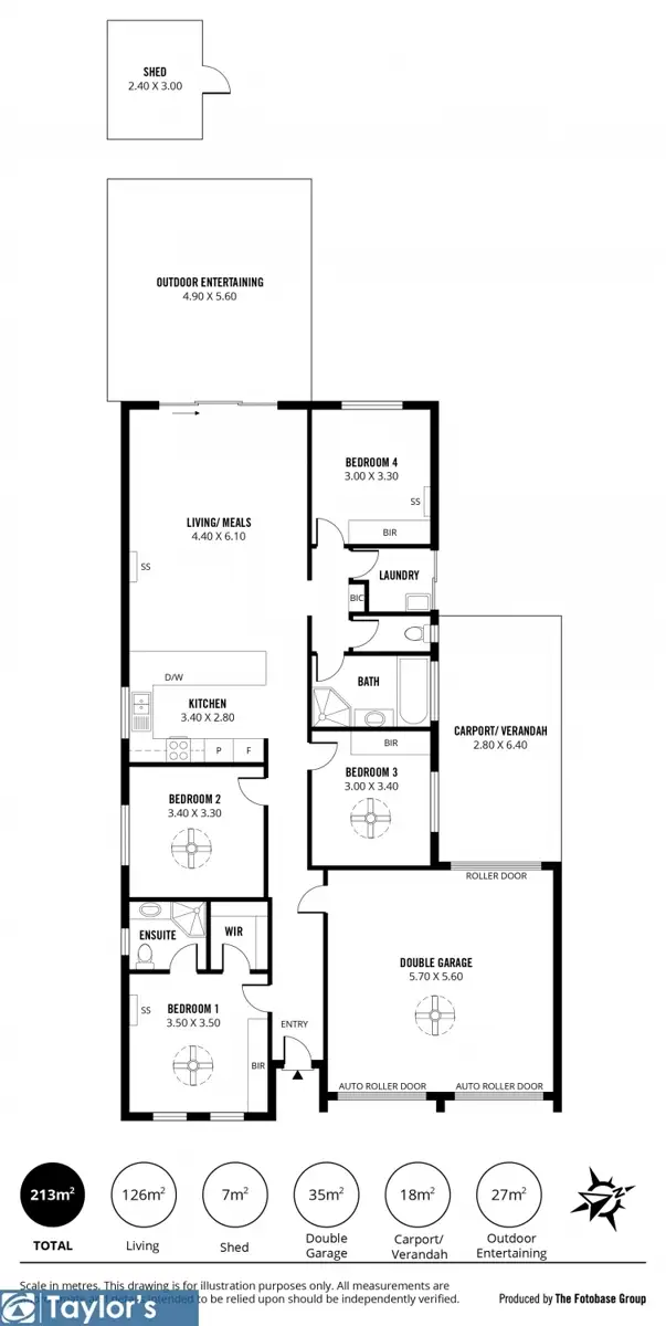 Floorplan of Homely house listing, 97 Gerald Boulevard, Davoren Park SA 5113