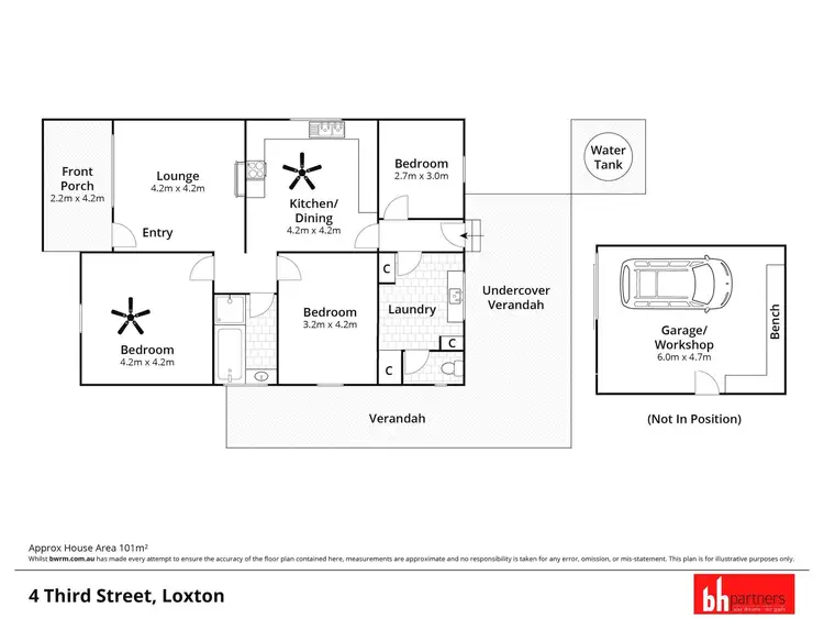 Floorplan of Homely house listing, 4 Third Street, Loxton SA 5333