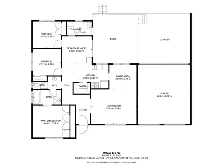 Floorplan of Homely house listing, 11 Deakin Court, West Wodonga VIC 3690