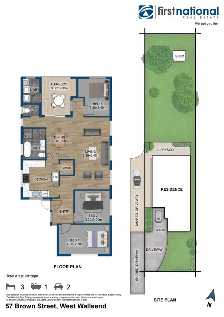 Floorplan of Homely house listing, 57 Brown Street, West Wallsend NSW 2286