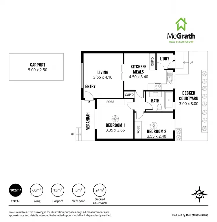 Floorplan of Homely unit listing, 2/54 Yacca Road, Seacliff SA 5049