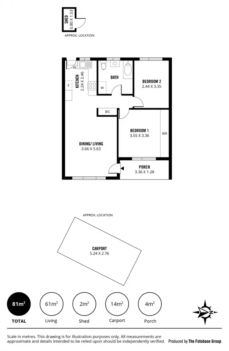 Floorplan of Homely unit listing, 2/53 Dunrobin Road, Hove SA 5048