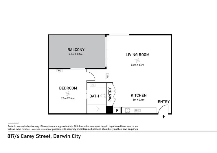 Floorplan of Homely unit listing, 817/6 Carey Street, Darwin City NT 800