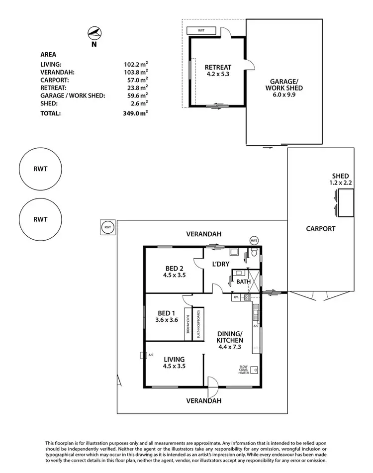 Floorplan of Homely townhouse listing, 4065 Hunter Road, Nildottie SA 5238