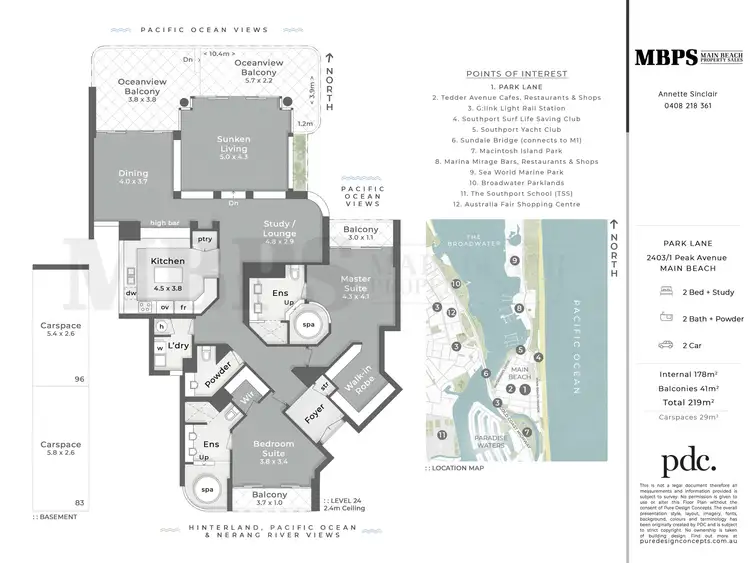 Floorplan of Homely apartment listing, 2403/1 Peak Avenue, Main Beach QLD 4217