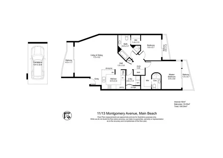 Floorplan of Homely apartment listing, 11/13 Montgomery Avenue, Main Beach QLD 4217