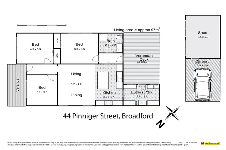 Floorplan of Homely house listing, 44 Pinniger Street, Broadford VIC 3658