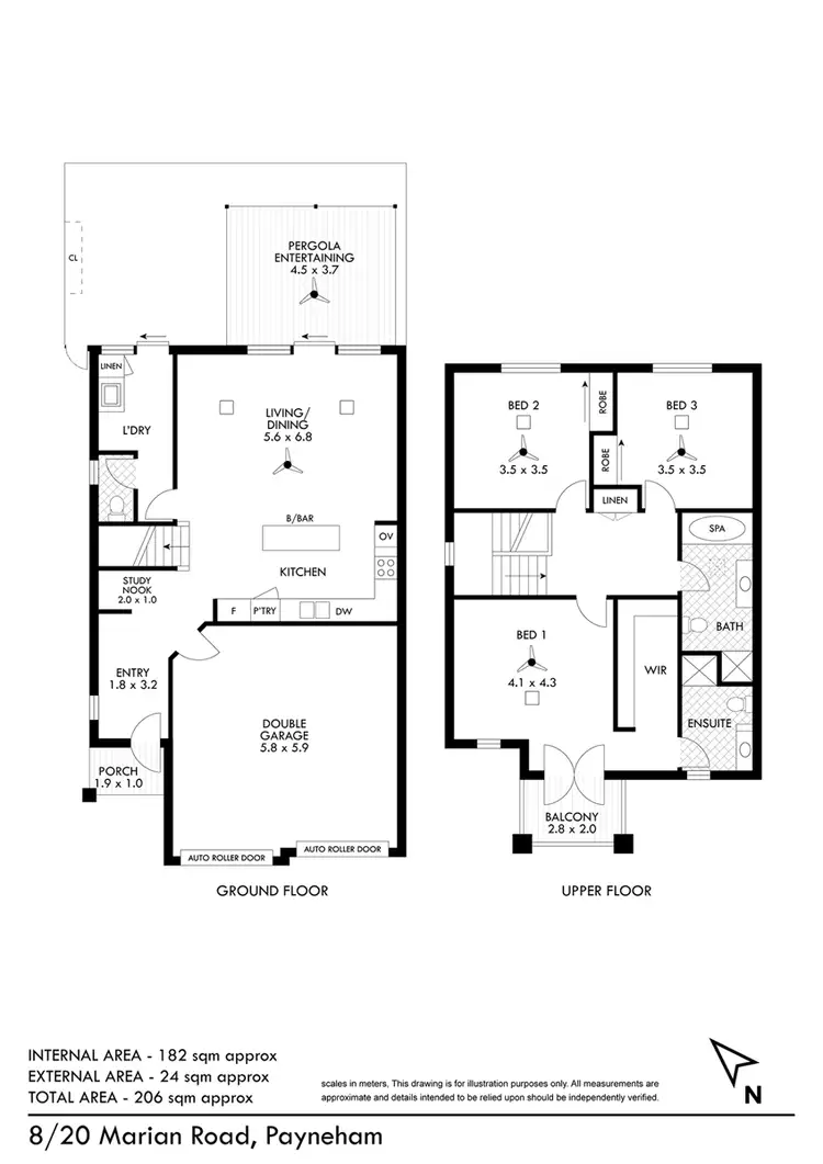 Floorplan of Homely townhouse listing, 8/20 Marian Road, Payneham SA 5070