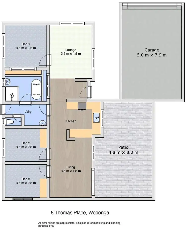 Floorplan of Homely house listing, 6 Thomas Place, West Wodonga VIC 3690