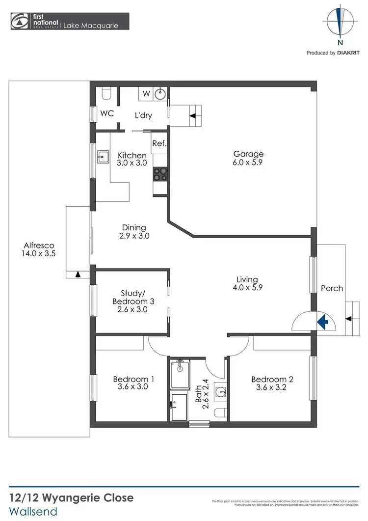 Floorplan of Homely villa listing, 12/12 Wyangarie Close, Wallsend NSW 2287