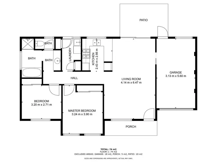 Floorplan of Homely unit listing, 2/152 De Kerilleau Drive, Wodonga VIC 3690