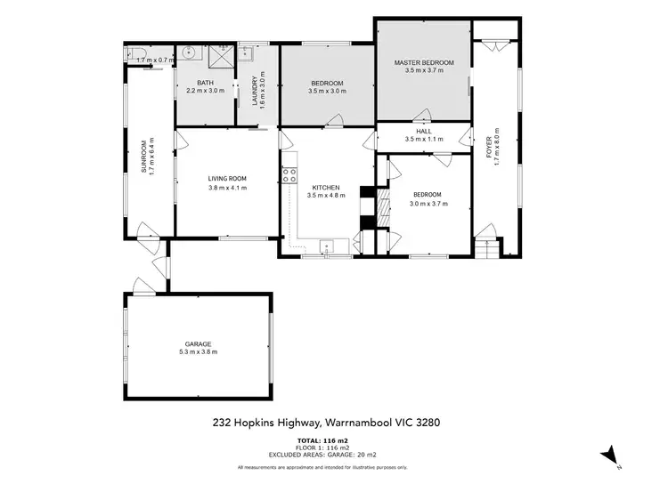 Floorplan of Homely house listing, 232 Hopkins Highway, Warrnambool VIC 3280