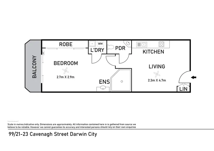 Floorplan of Homely unit listing, 99/21-23 Cavenagh Street, Darwin City NT 800