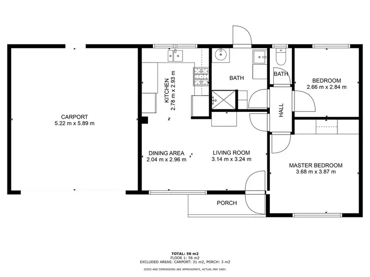 Floorplan of Homely unit listing, 3/1 McKibbin Court, Wodonga VIC 3690