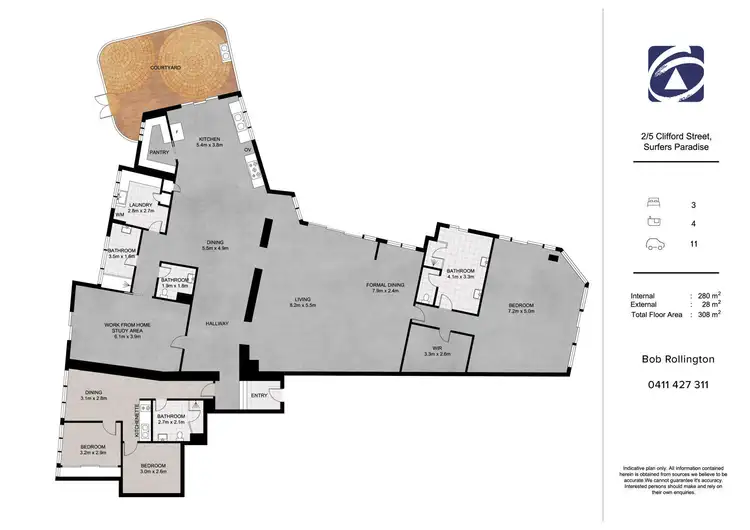 Floorplan of Homely apartment listing, 2/5 Clifford Street, Surfers Paradise QLD 4217