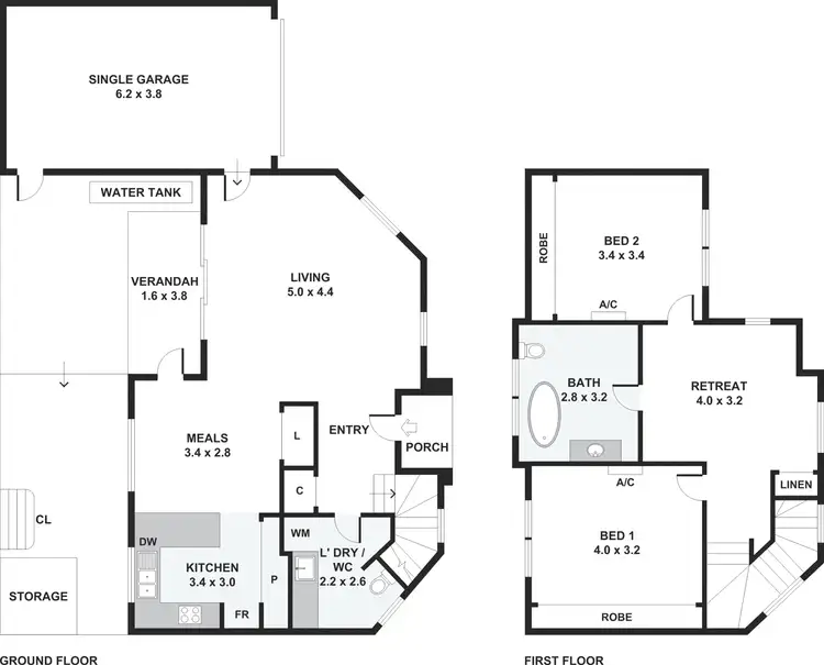 Floorplan of Homely townhouse listing, 2/71 Bent Street, Moonee Ponds VIC 3039