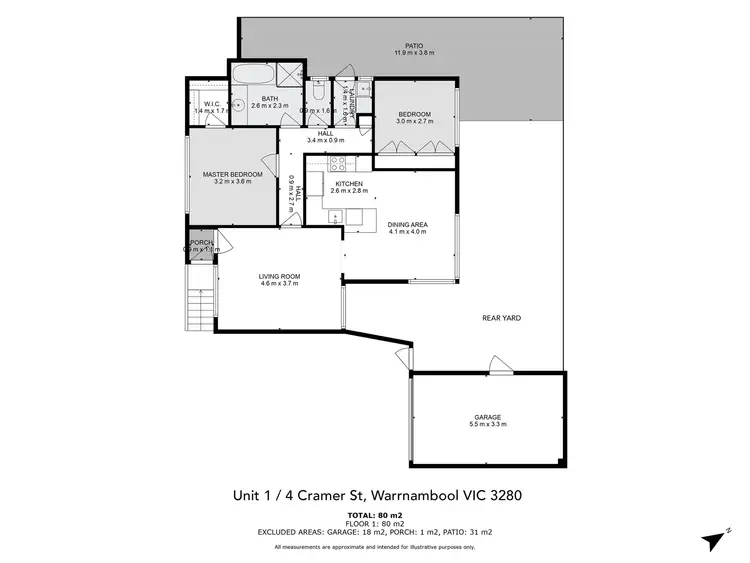 Floorplan of Homely house listing, 1/4 Cramer Street, Warrnambool VIC 3280