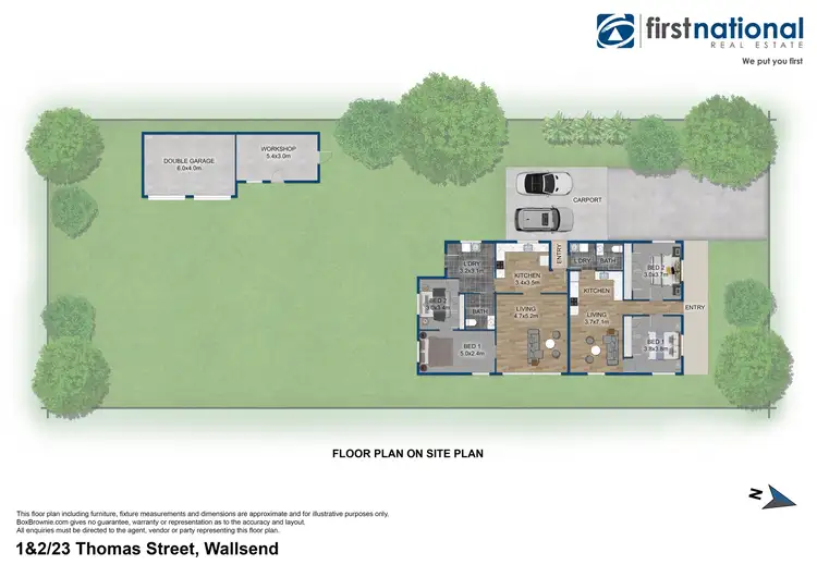 Floorplan of Homely house listing, 1&2/23 Thomas Street, Wallsend NSW 2287