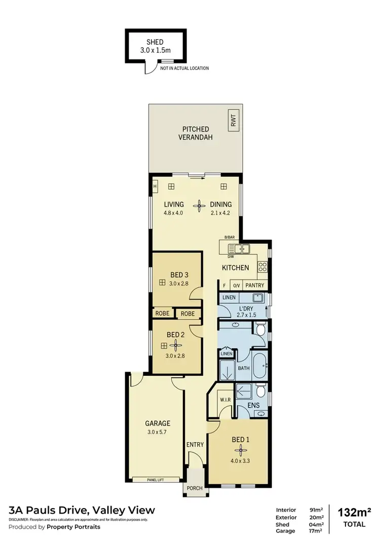 Floorplan of Homely house listing, 3A Pauls Drive, Valley View SA 5093