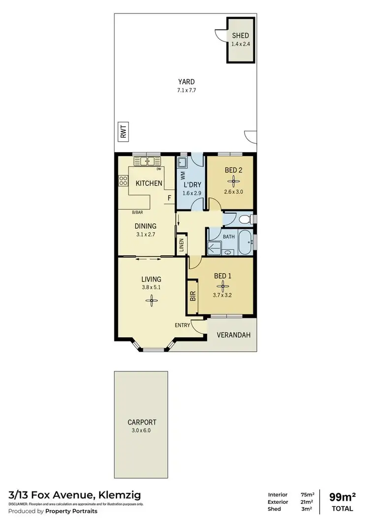 Floorplan of Homely unit listing, 3/13 Fox Avenue, Klemzig SA 5087