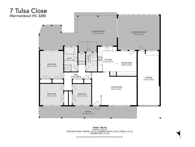 Floorplan of Homely house listing, 7 Tulsa Close, Warrnambool VIC 3280