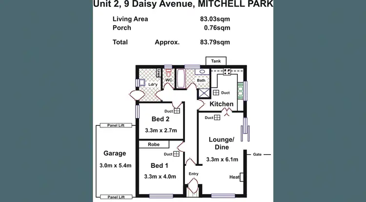 Floorplan of Homely unit listing, 2/9 Daisy Avenue, Mitchell Park SA 5043