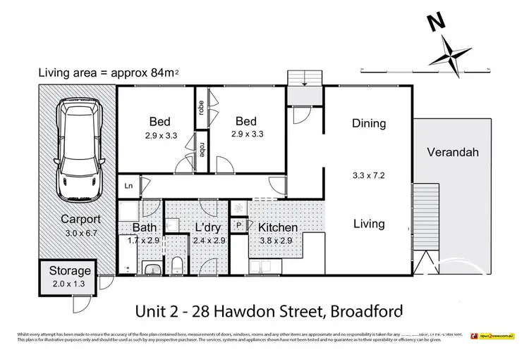 Floorplan of Homely unit listing, 2/28 Hawdon Street, Broadford VIC 3658