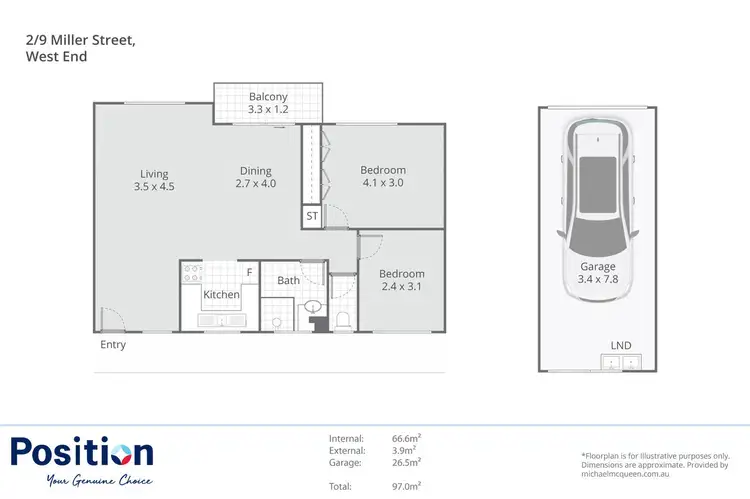 Floorplan of Homely house listing, 2/9 Miller Street, West End QLD 4101