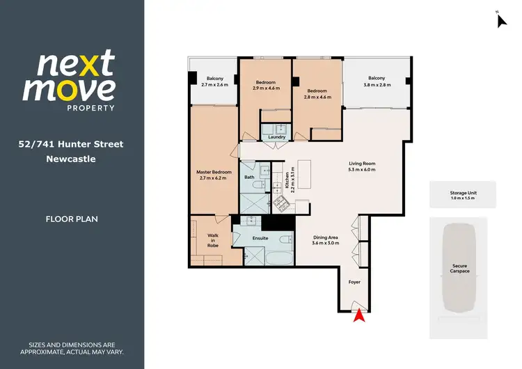 Floorplan of Homely apartment listing, 52/741 Hunter Street, Newcastle West NSW 2302