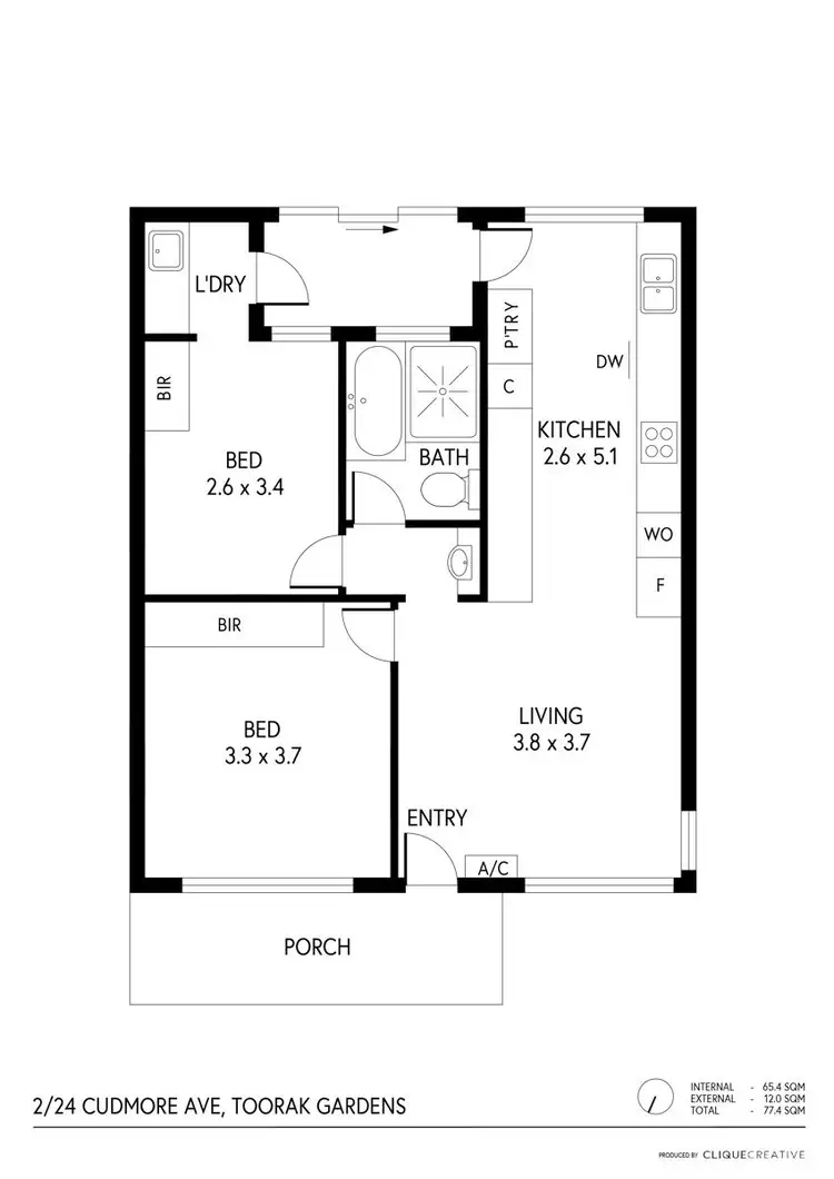 Floorplan of Homely unit listing, 2/24 Cudmore Avenue, Toorak Gardens SA 5065