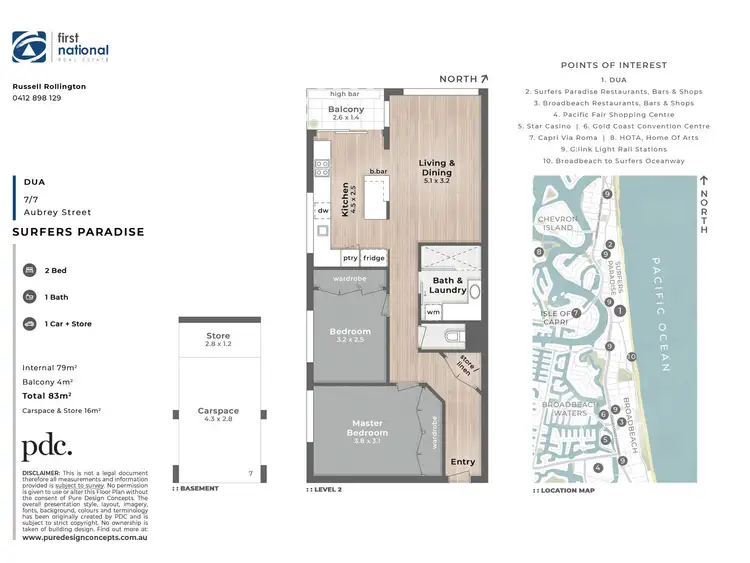 Floorplan of Homely apartment listing, 7/7 Aubrey Street, Surfers Paradise QLD 4217