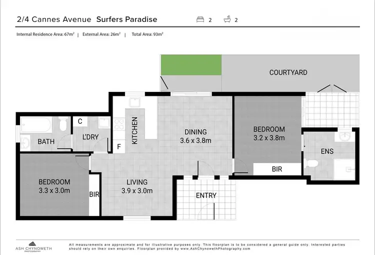 Floorplan of Homely villa listing, 2/4 Cannes Avenue, Surfers Paradise QLD 4217