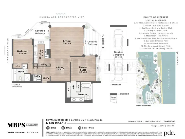 Floorplan of Homely apartment listing, 24/3656 Main Beach Parade, Main Beach QLD 4217