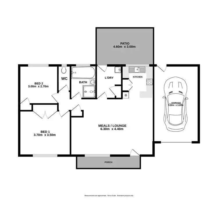 Floorplan of Homely unit listing, 2/1 Kingfisher Drive, West Wodonga VIC 3690