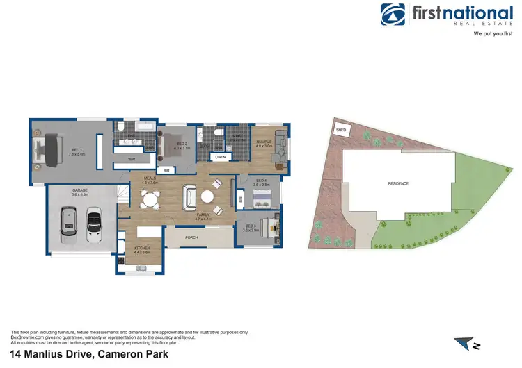 Floorplan of Homely house listing, 14 Manlius Drive, Cameron Park NSW 2285