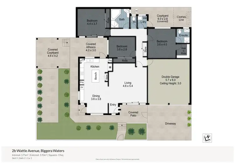 Floorplan of Homely villa listing, 2B Wattle Avenue, Biggera Waters QLD 4216
