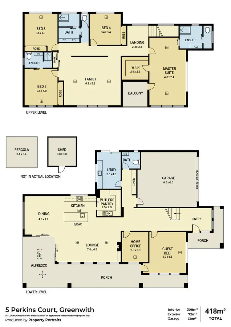 Floorplan of Homely house listing, 5 Perkins Court, Greenwith SA 5125