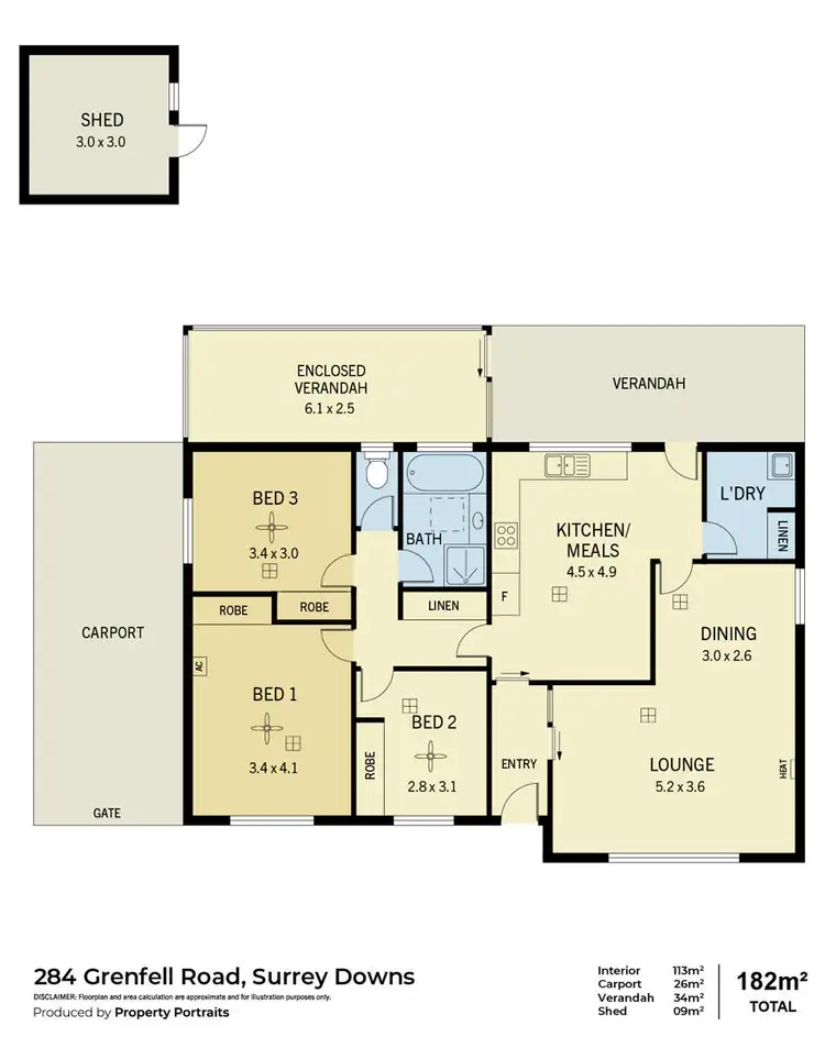 Floorplan of Homely house listing, 284 Grenfell Road, Surrey Downs SA 5126