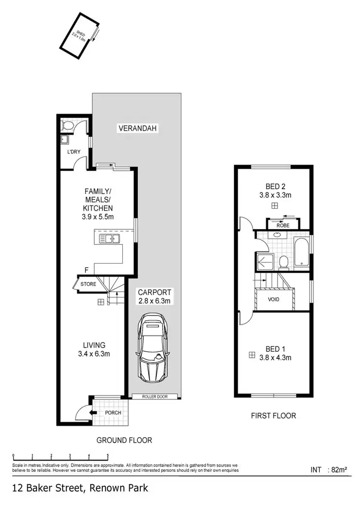 Floorplan of Homely house listing, 12 Baker Street, Renown Park SA 5008