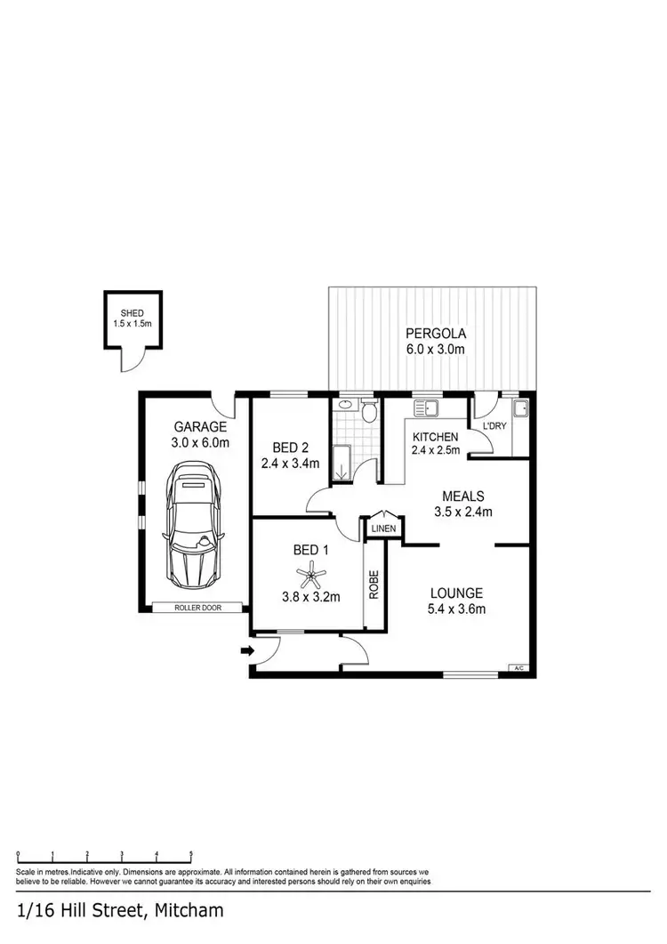 Floorplan of Homely unit listing, 1/16 Hill Street, Mitcham SA 5062