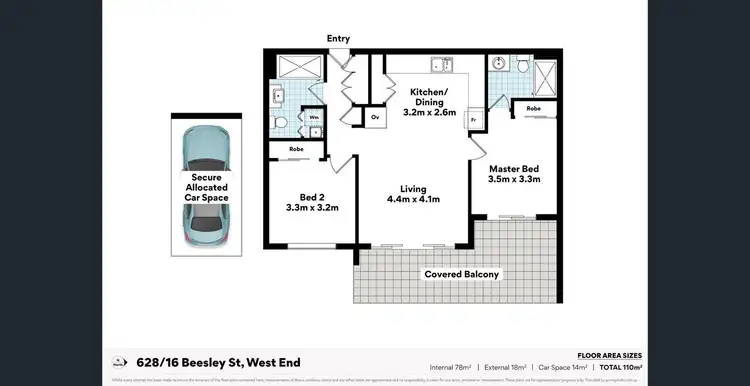 Floorplan of Homely house listing, 628/16 Beesley Street, West End QLD 4101