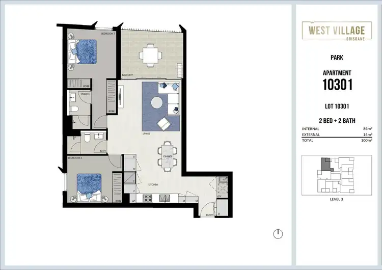 Floorplan of Homely house listing, 10301/19 Wilson Street, West End QLD 4101