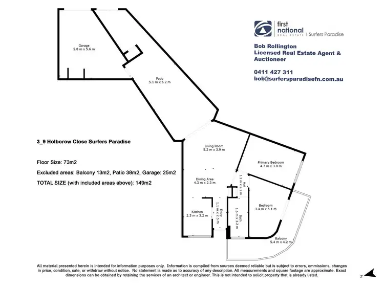 Floorplan of Homely apartment listing, 3/9 Holborow Close, Surfers Paradise QLD 4217
