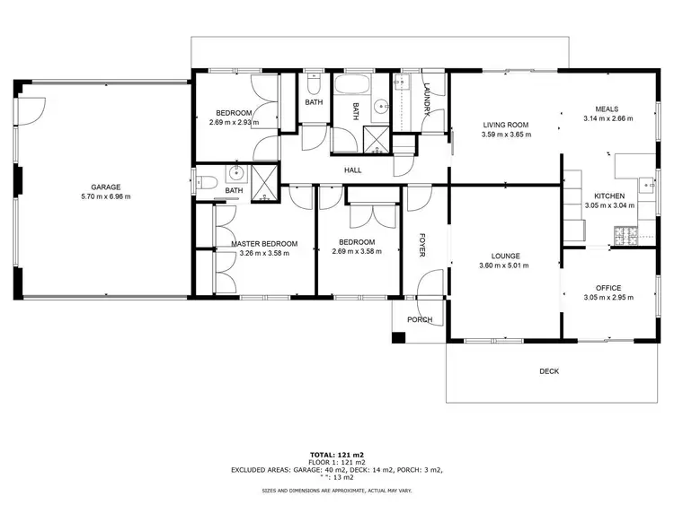 Floorplan of Homely house listing, 36 McEwen Crescent, West Wodonga VIC 3690