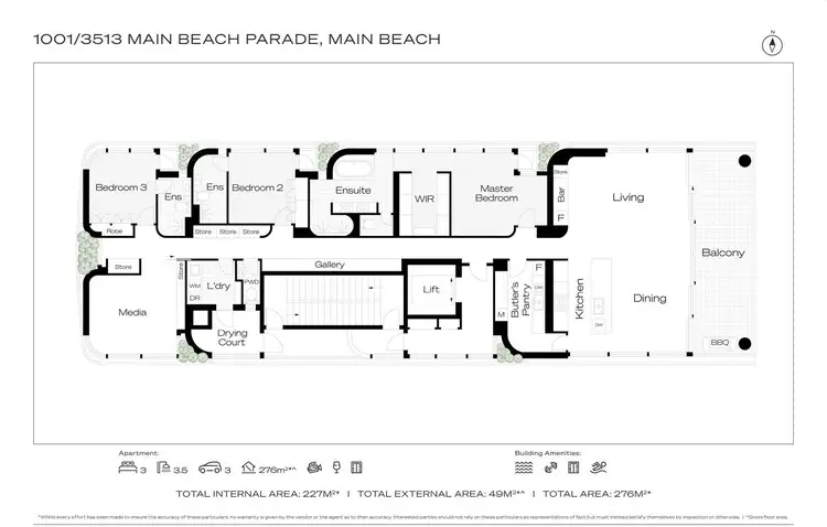 Floorplan of Homely apartment listing, 1001/3513 Main Beach Parade, Main Beach QLD 4217