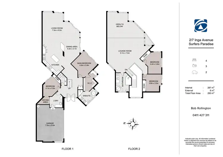 Floorplan of Homely villa listing, 2/7 Inga Avenue, Surfers Paradise QLD 4217