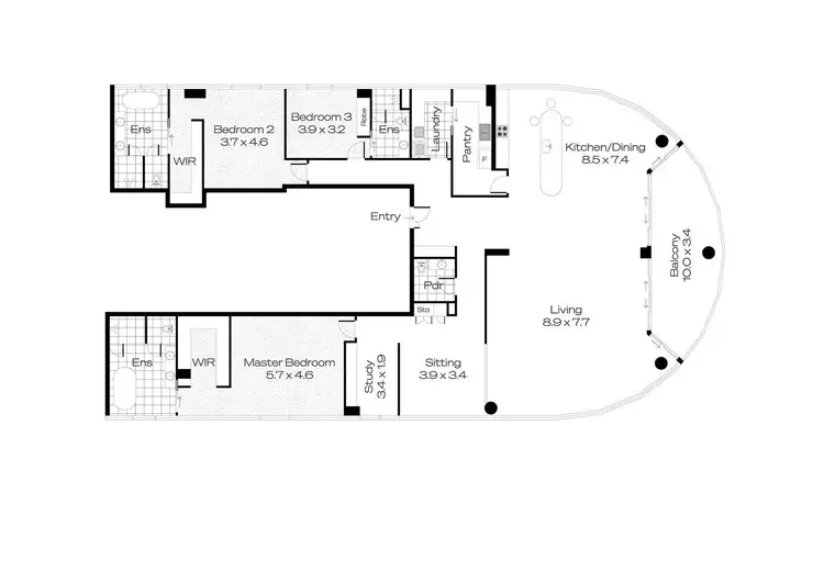 Floorplan of Homely apartment listing, 2401 & 2402/3552 Main Beach Parade, Main Beach QLD 4217