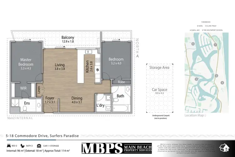 Floorplan of Homely apartment listing, 5/18 Commodore Drive, Surfers Paradise QLD 4217