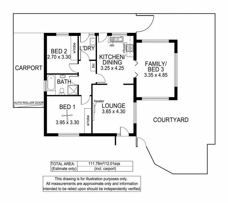 Floorplan of Homely unit listing, 1/2 Frederick Street, South Brighton SA 5048