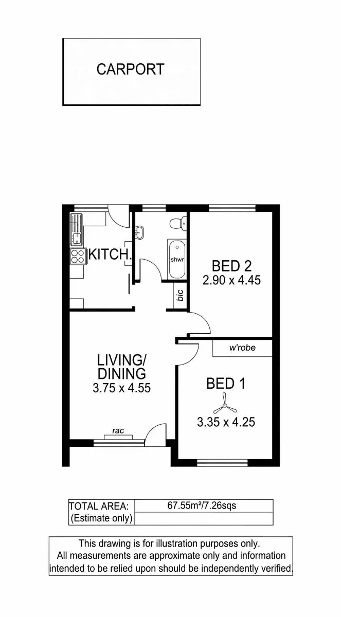 Floorplan of Homely unit listing, 3/383 Marion Road, Plympton SA 5038